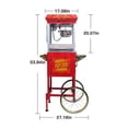 thumbnail image 3 of Kaitu Popcorn Machine with Cart – 8oz Popper with Stainless-steel Kettle, Heated Warming Deck, and Old Maids Drawer,Red, 3 of 5