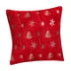 thumbnail image 3 of Funda de almohada navideña de peluche, decoración navideña, cojín lavable de 18 x 18 pulgadas Rojo, 3 of 9