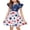 Light Blue, variant on Patriotic Girls Dresses Size 10-12 Flutter Sleeve 4th of July American Flag Stars Summer A Line Crew Neck Beach Party Independence Day Dresses Light Blue 3-4 Years