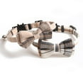 thumbnail image 5 of Collar de perro a cuadros con lazo, el mejor regalo para mascotas para perros machos pequeños a medianos, beige y marrón Adepaton CPB-US-YY288-1, 5 of 5
