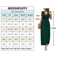 thumbnail image 5 of JuneFish Women Casual Short Sleeve Deep V Neck Pleated Maxi Long Dress with Pockets, 5 of 5
