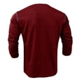 thumbnail image 5 of Baqcunre Men's Fashion Spring And Autumn Casual Long Sleeve Button Solid Color Long Sleeve T Shirt Top,S,Mens Shirts,Men'S T-Shirts,Long Sleeve Shirts For Men,Mens Clothes,Mens Fashion,Red, 5 of 6