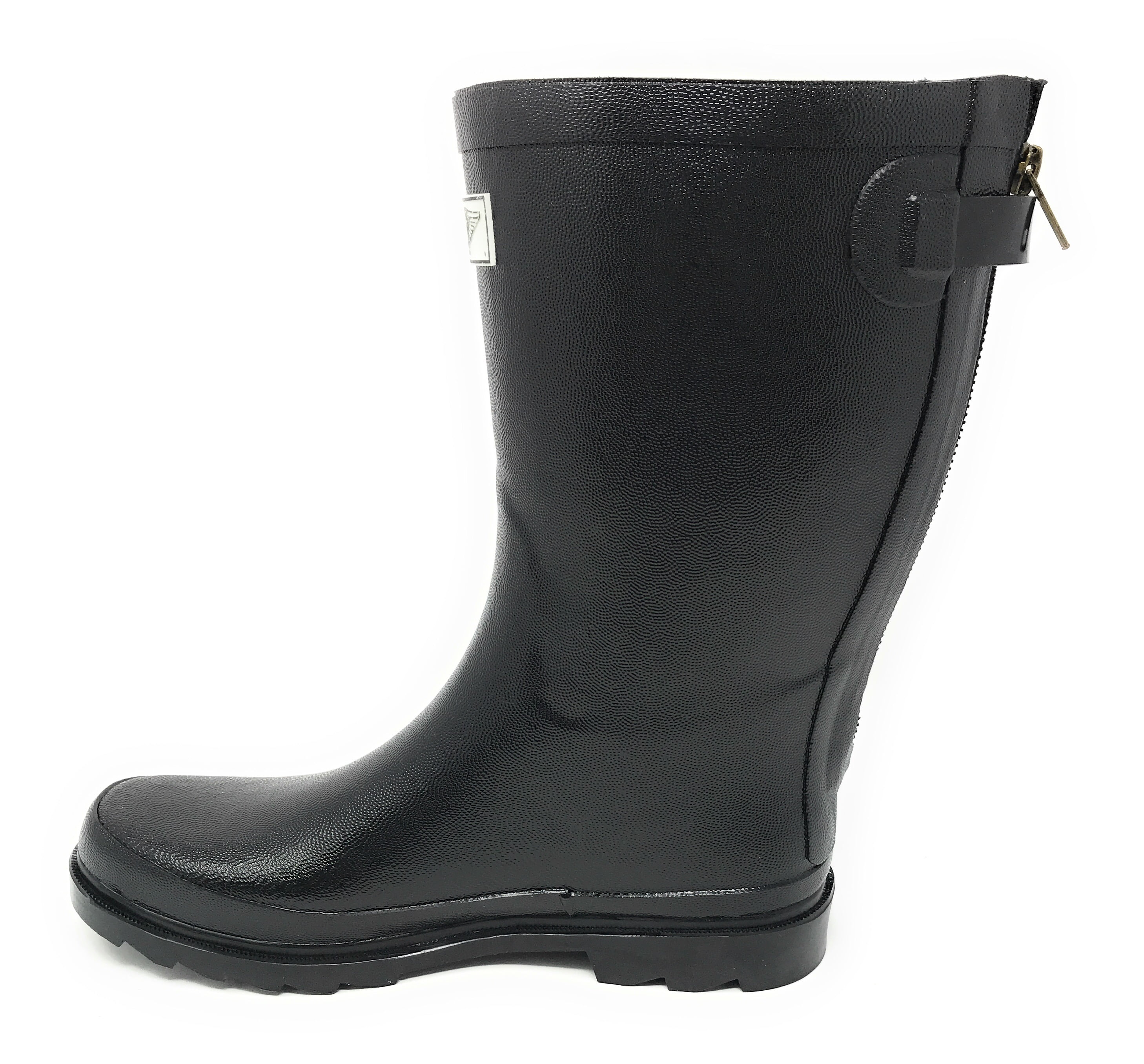 Forver Young Women's Solid Color With Back Mock Zipper Rain Boots