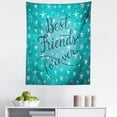 thumbnail image 1 of Saying Tapestry, Best Friends Forever Message on Scribbled and Hatched Stars, Fabric Wall Hanging Decor for Bedroom Living Room Dorm, 5 Sizes, Pale Green Dark Teal, by Ambesonne, 1 of 1