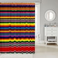 thumbnail image 2 of Manfei Tribal Serape Stripe Shower Curtain 72Wx84L, Vivid Horizontal Bathroom Shower Curtain, Rich Multicolor, 2 of 5