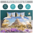 thumbnail image 5 of 3 Pcs Soft Bedding Set, Includes 1 Duvet Cover with Zipper And 2 Pillow,Shams Eiffel Tower Full(79"×90"), 5 of 8