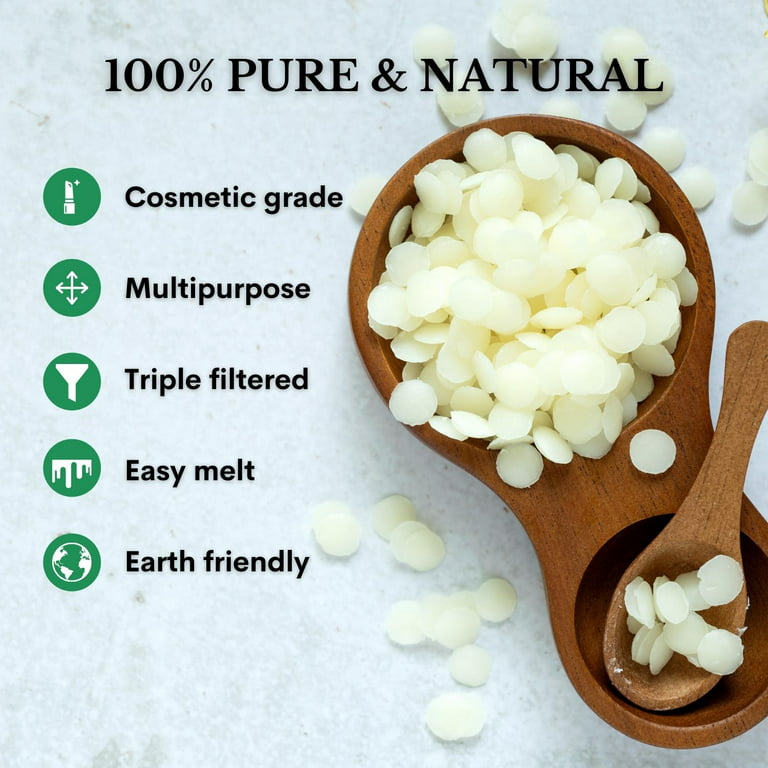 White Beeswax Pastilles, 100% Pure, Refined & Naturally Bleached (1 lb) by  GreenHealth