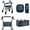 Blue Owl Splatter, variant on COEQINE Seat and Backrest Covers for Rollator Walkers with Never Tipping Over Under Seat Bag, Mobility Accessory Protective Decor for Older Elderly Gifts, Aztec Tribal Paw Bear
