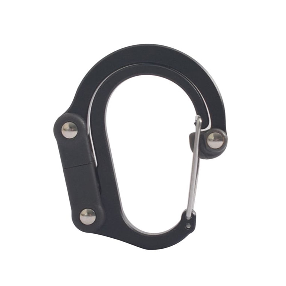 Portable Folding Hook Clip Dshape Carabiner Rotating Handbag Clip