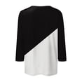 thumbnail image 5 of Jinhomg Comfy Button Down Shirt for Women 3/4 Sleeve Fashion Color Block Print Tops Fall Casual Cozy Tunics Black S, 5 of 6