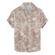 thumbnail image 1 of Camisas de Manga Corta de los Hombres Casual Hoja Impresión Solapa Superior, Mezcla de Poliéster/Spandex de la Moda para la Fiesta Y la Playa, 1 of 5