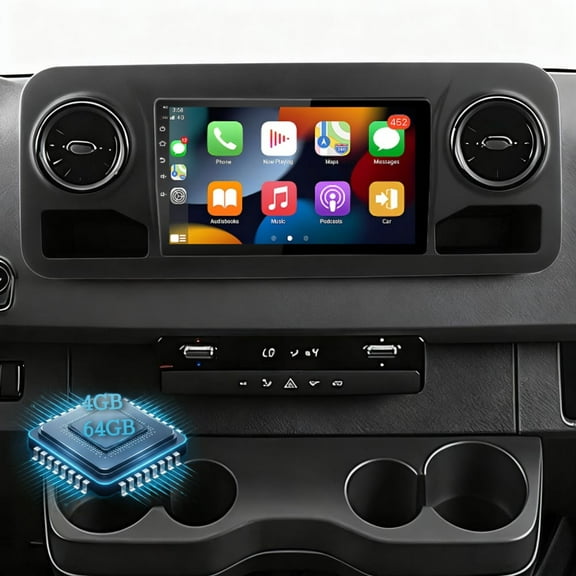 Molaner Car Radio Android 15 for Mercedes-Benz Sprinter 2018-2022 10.1" Touchscreen Car Radio Fit for Carplay Android Auto in-Dash Head Unit WiFi GPS Mirror Link, 4 64G