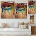 thumbnail image 4 of Designart 'Close Up Eye With Colourful Cry In A Wheel Arround' Modern Print on Natural Pine Wood, 4 of 5
