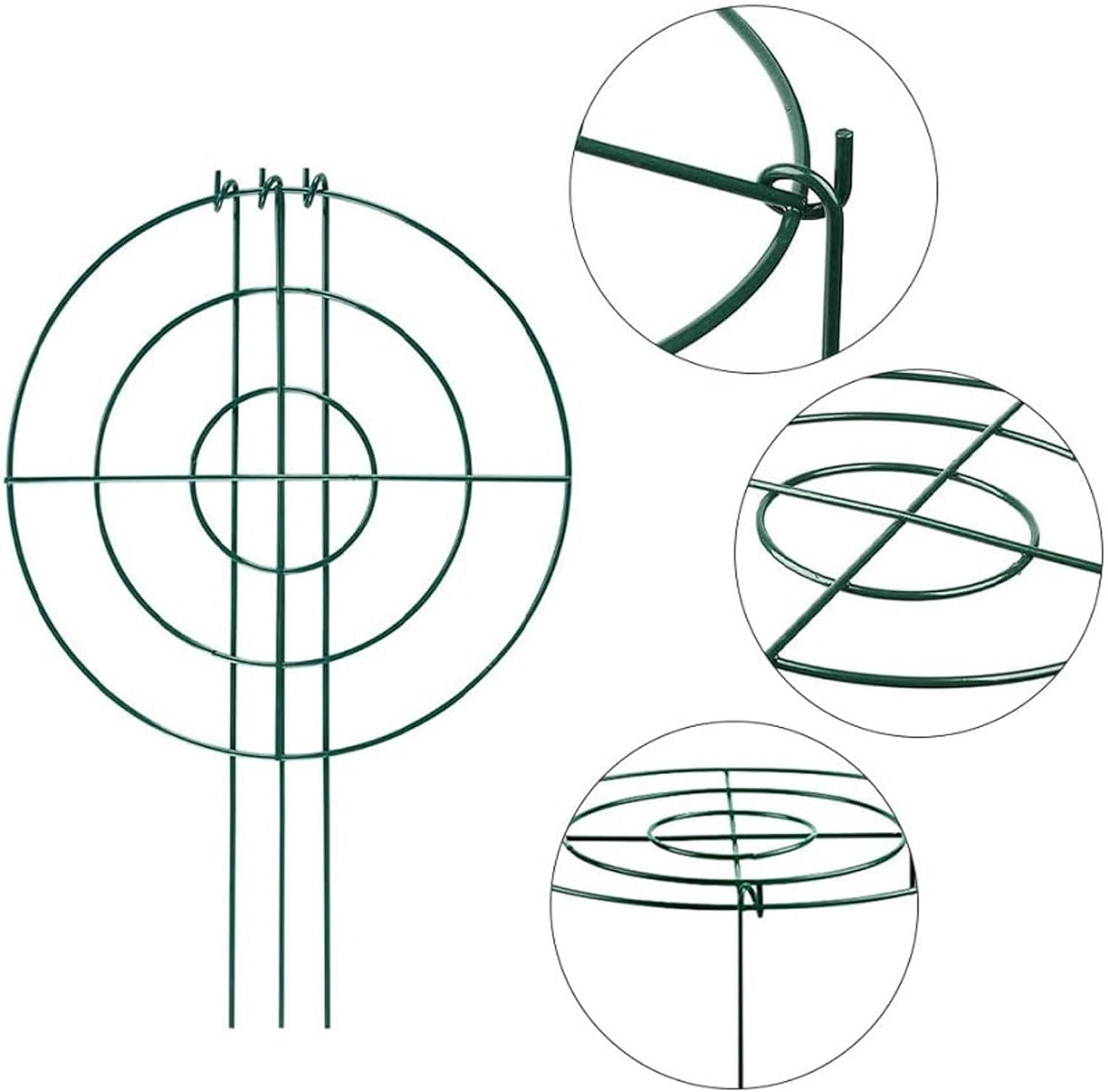 Peony Cages Set,Peony Cages and Supports 3 Pack, 12x16 Inch Heavy Duty Plant Support Cage Set for Peonies, Roses & Tomatoes – Garden Stakes & Plant Cages for Outdoor Plants