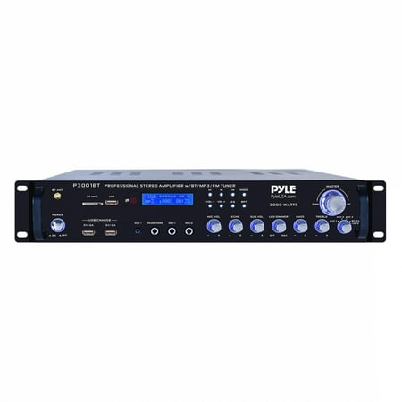 PYLE P3001BT - Bluetooth Hybrid Amplifier Receiver - Home Theater Pre-Amplifier with Wireless Streaming Ability, MP3/USB/SD/AUX/FM Radio (3000
