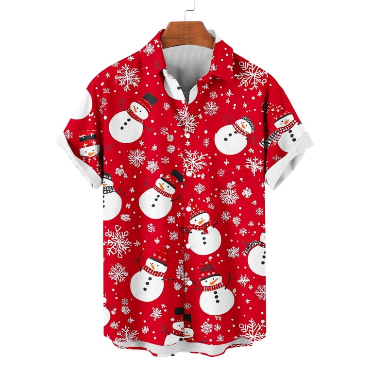 christmas dress shirts for men Men’s Shirt – Golden Snowflakes XL In other words Red Casual Christmas Dress Shirts