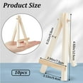 thumbnail image 2 of 10Pcs 5 Inch Mini Wood Display Easel Triangle Frame Foldable Small Wedding Table Card Tripod Stand Tabletop Holder for Displaying Small Canvases Photos Artist Painting Art Crafts, 2 of 8