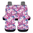 thumbnail image 4 of Qpednta Pink Hibiscus Car Seat Covers Sets 4Pcs Front Seat Protector Carseat Rear Split Bench Cover Universal Car Seat Protector Cushion Pad Mat Fit Most Car, Truck, Suv, or Van, 4 of 6