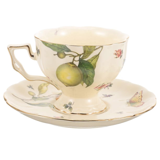 1 Set Latte Mug Ceramic Tea Cup Drinking Cup With Saucer Tea Party Accessory