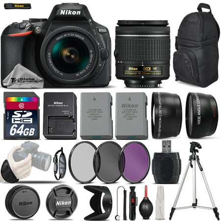 Nikon D5600 Digital SLR Camera +3 Lens 18-55mm VR + Extra Battery - 64GB