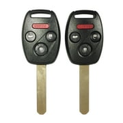 AutokeyMax 2 Pieces Replacement for 2003 2004 2005 2006 2007 Honda Accord 4 button Remote Key OUCG8D380HA