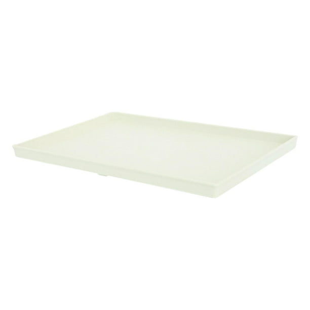 Bandeja organizadora de exhibición, plato decorativo para buffet, despensa, encimera, sala de estar Blanco Pequeño