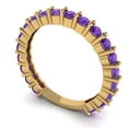 thumbnail image 2 of 1.2 ctw Wedding Band for Women - 18K Yellow Gold Natural Amethyst Stackable Eternity Ring, 2 of 6