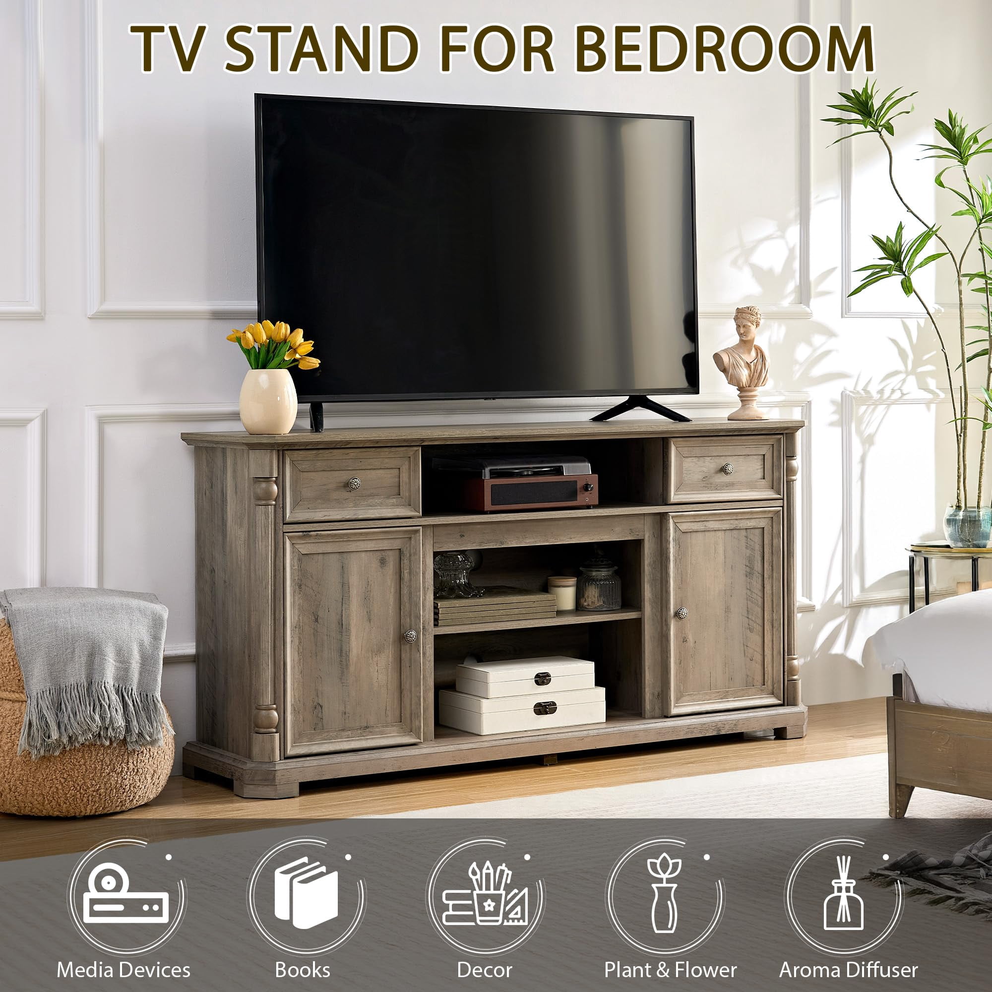 Column Rack For Tv TV Stand With Roman Columns 62