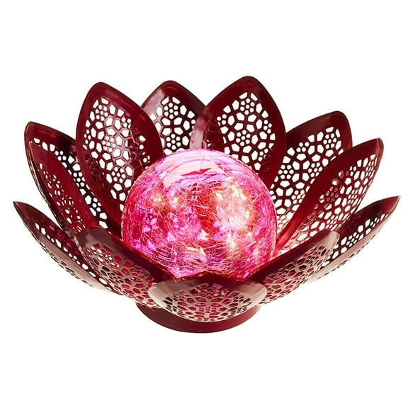 Filigree Flower Solar Gazing Ball - Pink