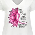 thumbnail image 4 of Inktastic Breast Cancer Awareness Sunflower Ribbon Women's Plus Size V-Neck T-Shirt, 4 of 5