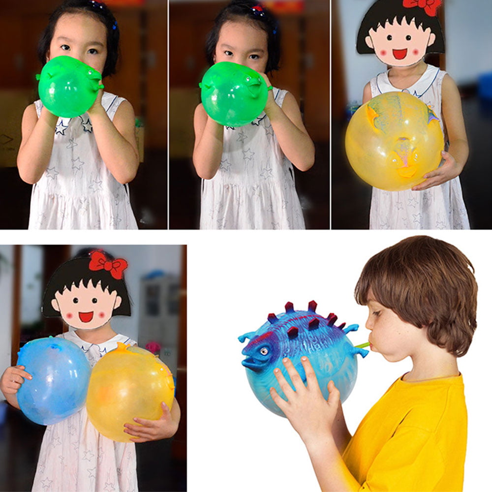 Dinosaur Blow Up Inflatable Balloon Ball Funny Bouncing Stress Sensory Toy L7P5 
