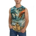 thumbnail image 1 of Balery Red Blue Dragon Battle Epic Camisetas sin mangas para hombre, absorbe la humedad y protege contra el mal olor.-X-Large, 1 of 7