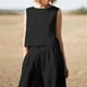 thumbnail image 5 of Completo Pantalone Lungo Conjunto de pantalones de 2 piezas para mujer, informal, de cintura alta, cuello redondo, cremallera, atuendo diario de alta costura Kuymtek Negro L para Mujer, 5 of 5