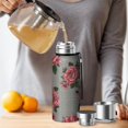thumbnail image 4 of 20 Oz Pioneer Flower Coffee Tumbler Double Wall Insulated Stainless Steel Water Bottle | Metal Reusable Thermoses Flask with Cup Cap | Leak & Sweat Proof with Anti-Dust Lid, 4 of 7