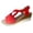 Red, variant on Women's Open Toe Espadrilles Wedge Sandals Platform Dressy Slide Shoes with Arch Support Ladies Summer Ankle Strap Slides Red 7