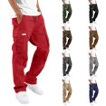 thumbnail image 1 of Pantalon Cargo pour Homme en Coton Coupe Décontractée Pantalon de Randonnée Tactique pour Hommes avec Multiples Poches Décontracté Extérieur Travail Jogger Pantalon Cargo, 1 of 6