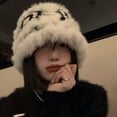 thumbnail image 5 of Women Bucket Hat Keep Warm Handmade Trendy Openwork Plush Bucket Hat, 5 of 5