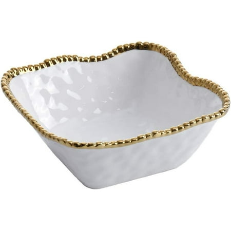

Golden Salerno Porcelain Medium Square Salad Bowl