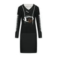 thumbnail image 4 of Sexlip Womens Long Sleeve Midi Dress V Neck Design Soft Fabric Relaxed Silhouette for Office Wear Black XXL, 4 of 6