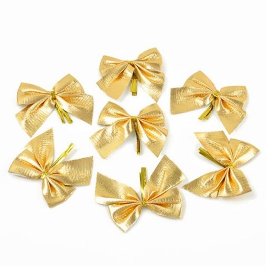 Christmas Bow Red Gold Silver Christmas Tree Decoration Bowknots Xmas