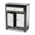 thumbnail image 2 of Baxton Studio Wycliff Industrial Glam and Luxe Silver Finished Metal and Mirrored Glass 1-Drawer Sideboard Buffet, 2 of 7