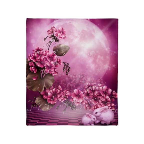 CafePress - Pink Easter Rabbits Throw Blanket - Soft Fleece Throw Blanket, 50"x60" for All Ages