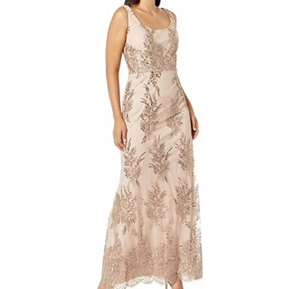 Ignite Womens Sequin Lace Beaded Gown