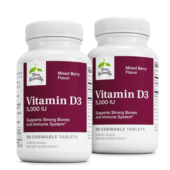 Terry Naturally Vitamin D3 - 90 Chewable Tablets (Pack of 2)