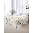 thumbnail image 5 of Yellow Brown Leaf King Size Flat Sheet, Wrinkleproof & Fadeproof Cooling Flat Bed Sheet Only, Modern Botanical Foliage Plant Country Breathable Soft Bedding Top Sheets 105 x 98 Inches, 5 of 8