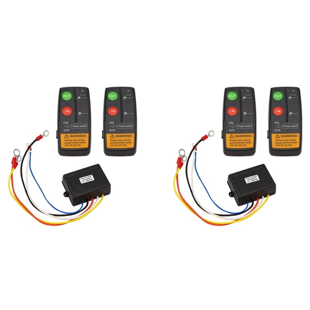 2X 24V 50ft Consola Inalámbrica de Auto Consola de Botón de Transmisor Manual de Coche de Control Remoto de Cabrestante