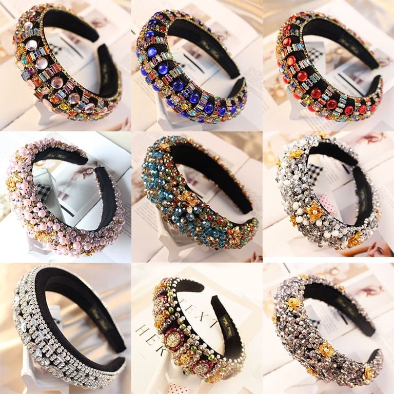 Luxury Padded Baroque Headbands - Wide Brilliant Full  display picture 1