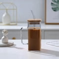 thumbnail image 6 of High Temperature Resistant Glass Water Cup with Straw and Handle,14Oz Clear Tumbler for Summer Hydration Perfect,Students and Travel, 6 of 6