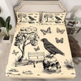 thumbnail image 2 of jejeloiu Gothic Skull Skeleton Bed Sheets,Black Bird Raven King Sheets For Girls Boys 4pcs, 2 of 7