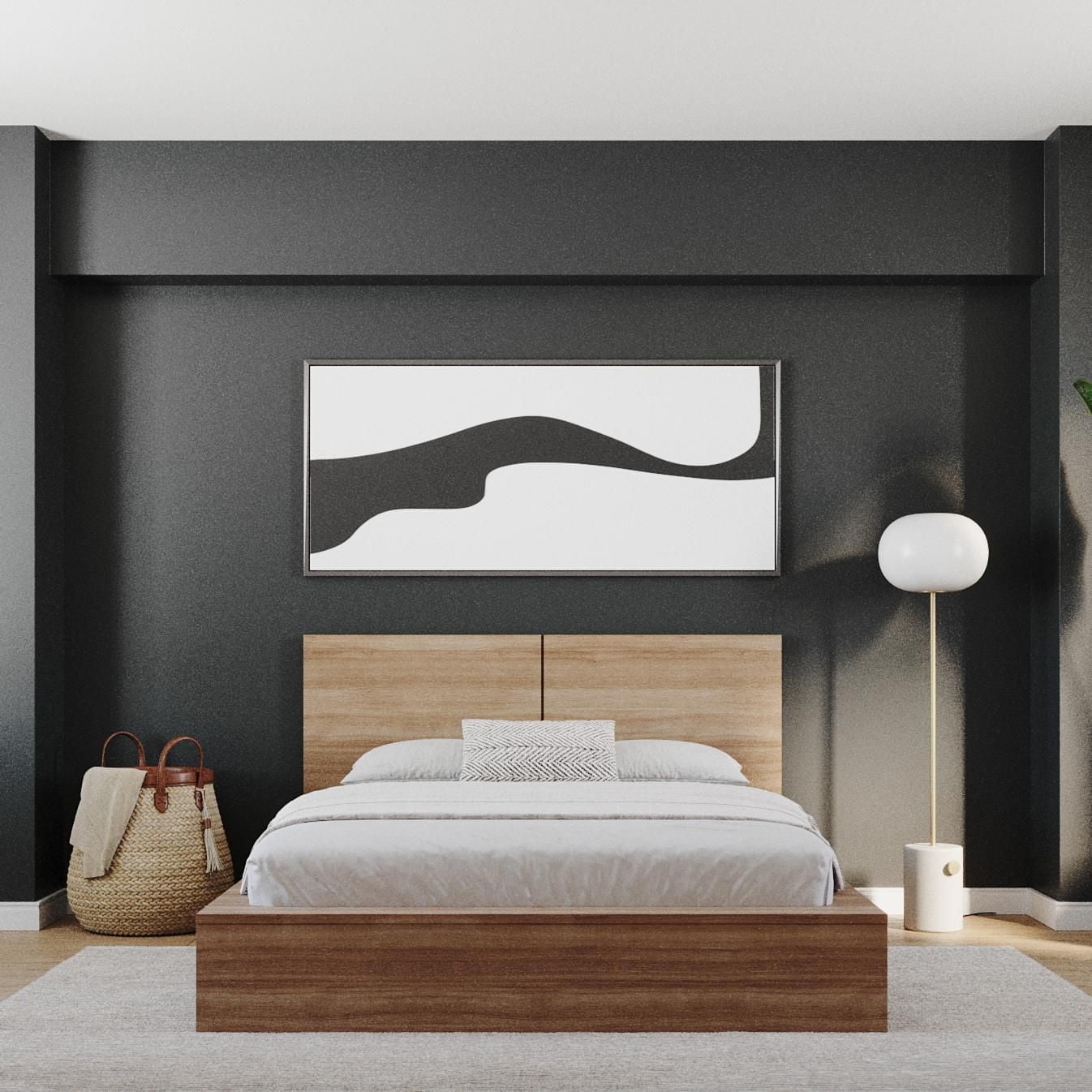 Nexera James Platform Bed with Headboard